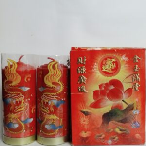 Lilin Naga Lotus Merah 2 Kati Ukuran : Tinggi 19 Cm Diameter 7 Cm