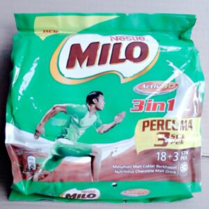 MILO  3 IN 1 Isi 18 Stik Pek Plus 3 Stik Pek @ 33 Gram